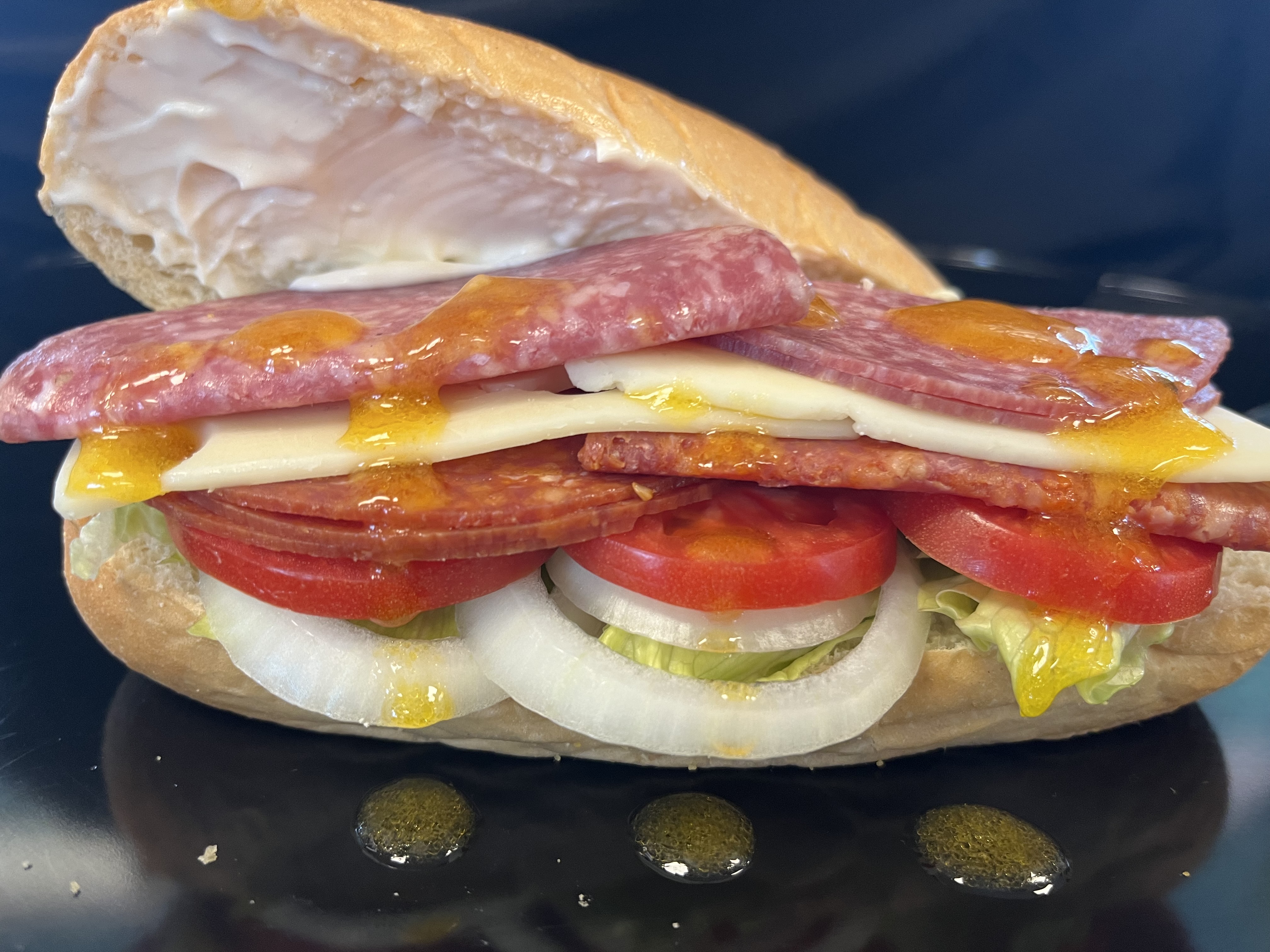 delicious pizza sandwich at beckettridgegolf